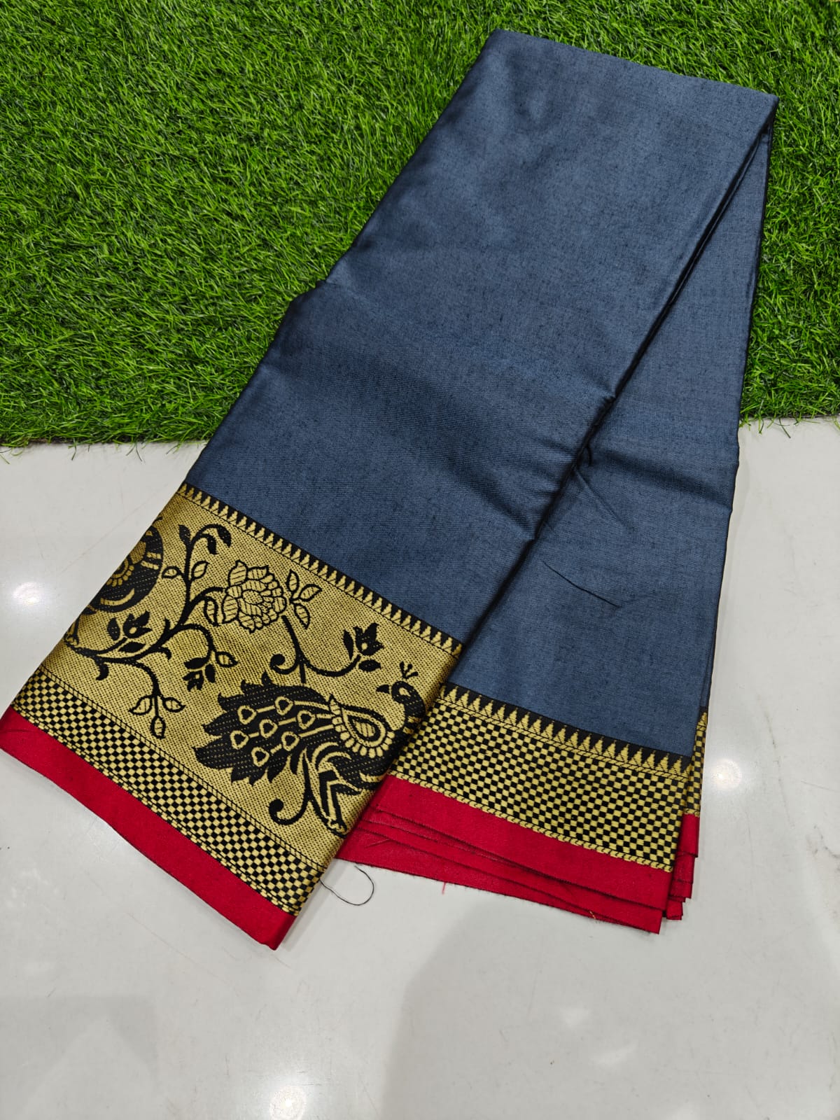 Trending Narayanpet Cotton Saree with Contrast Blouse